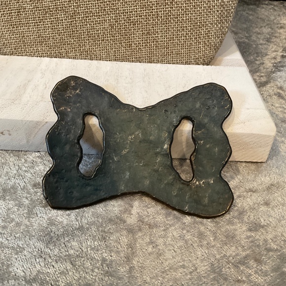 Vintage Polished Brass Scarf or Bandana Buckle Slide - Picture 3 of 3